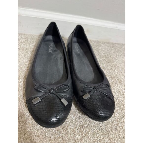 Vionic women’s ballet flat size 6.5 black bow - Picture 2 of 7